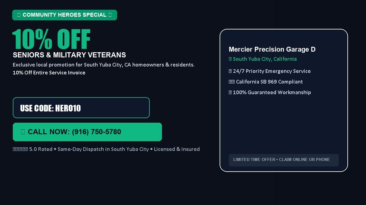 Mercier Precision Garage Doors 10% OFF Seniors & Military Veterans